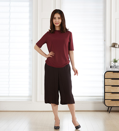 루즈핏 7부 (다크브라운)