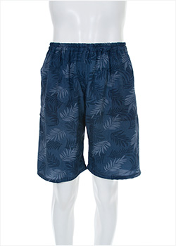 남성용 5부 풍기인견 남자 여름 실내 반바지 팬츠 (네이비야자수)