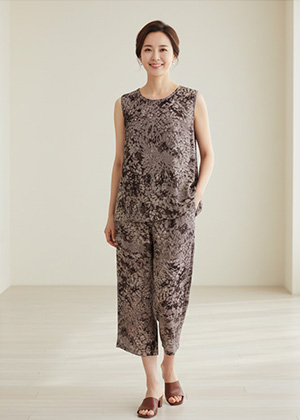 후리아 민소매 나시 홈웨어 인견 상하세트 (스네이크)