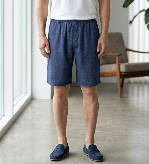 이너5부 남성용 인견반바지25 (잔네이비)