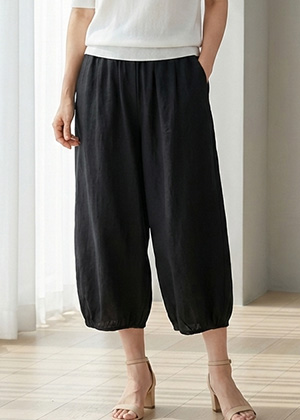 파파야 7부 밴딩 인견 바지(블랙)