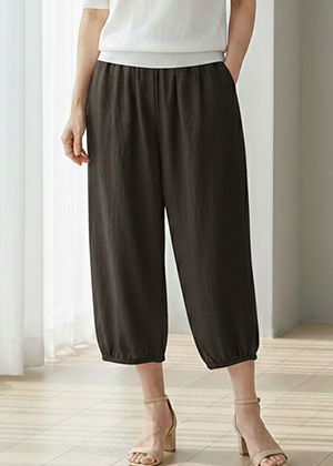 파파야 7부 밴딩 인견 바지(브라운)