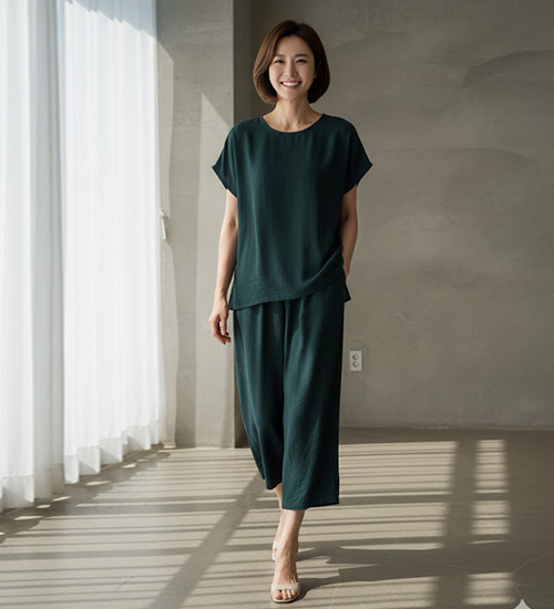 소프트 가오리 통바지 인견 상하세트 (3Color)
