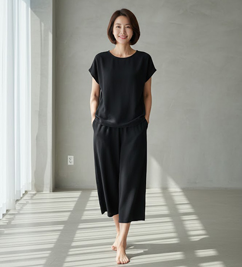 소프트 가오리 통바지 인견 상하세트 (3Color)