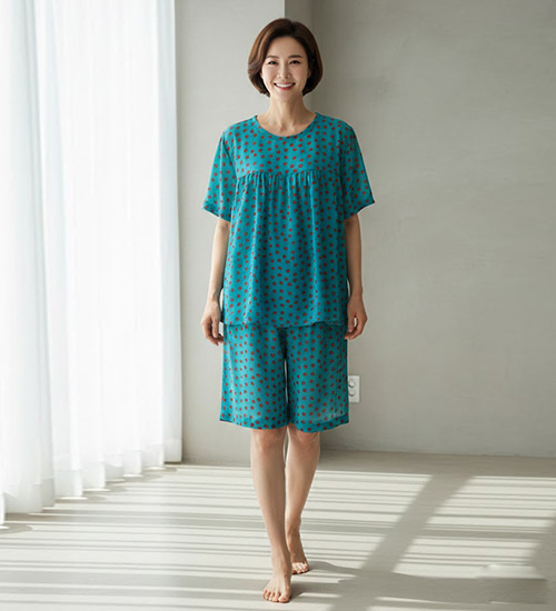 미니로즈 반팔 인견 상하세트 (4Color)