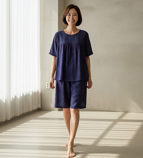 미니로즈 반팔 인견 상하세트 (4Color)