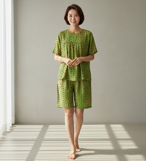 미니로즈 반팔 인견 상하세트 (4Color)