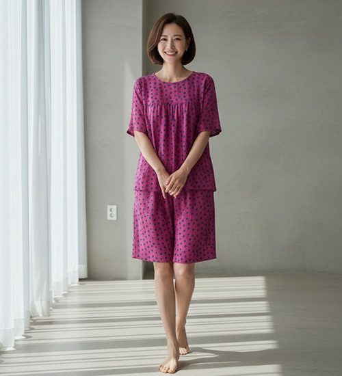 미니로즈 반팔 인견 상하세트 (4Color)