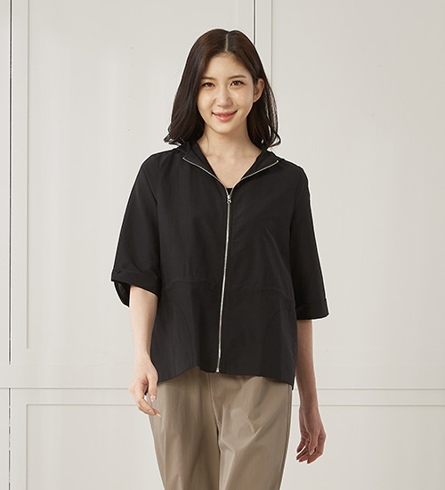 몽블랑JP 인견 집업 후드 자켓(블랙)