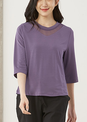 고은이 6부소매 다이마루 인견 티셔츠(퍼플)