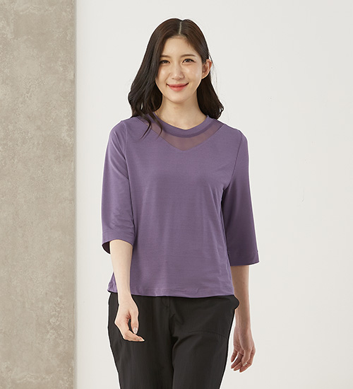 고은이 6부소매 다이마루 인견 티셔츠(퍼플)
