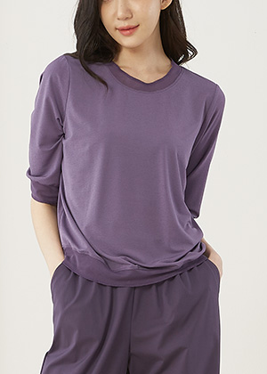 캐스퍼TS 6부소매 다이마루 인견 티셔츠(퍼플)