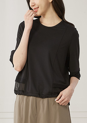 마샬 스트링 다이마루 인견 티셔츠(블랙)