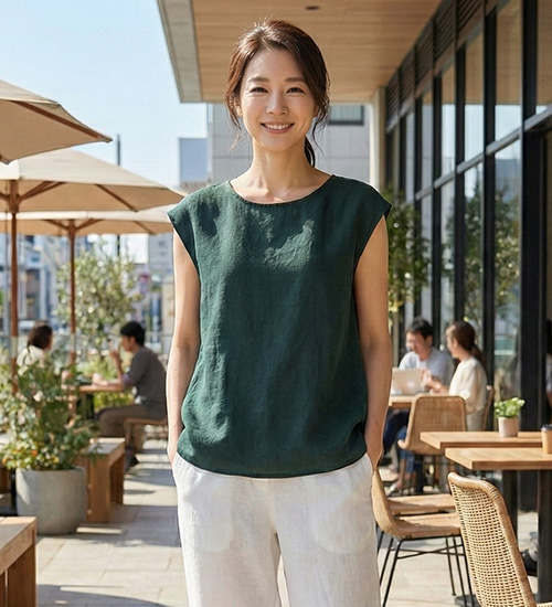 소프트 캡소매 인견 블라우스(3Color)