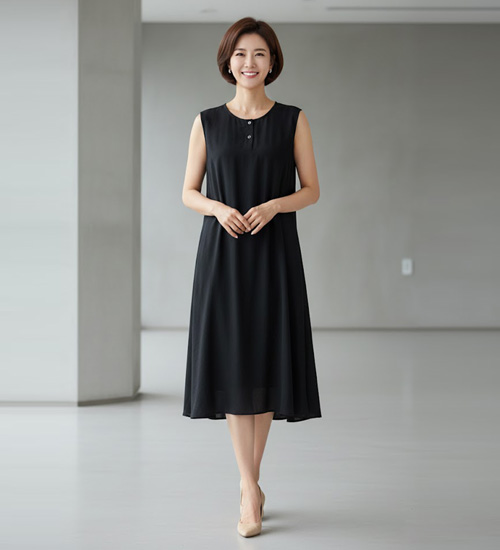 썸머 나시 인견원피스(블랙)