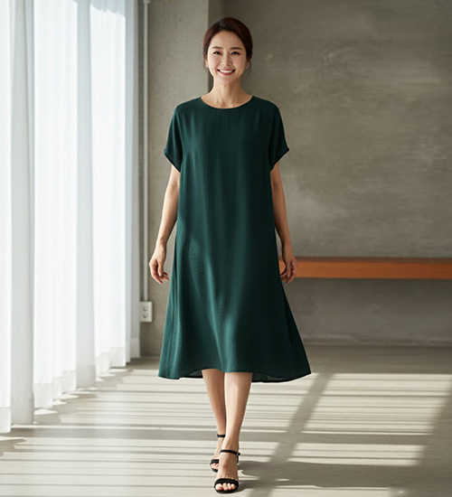 소프트 반팔 인견 홈웨어 원피스 (3Color)