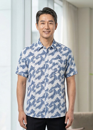 인견셔츠 여름 반팔 남방 26 (블루깃털)