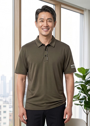 플루토 풍기인견 남자 카라 티셔츠(카키)