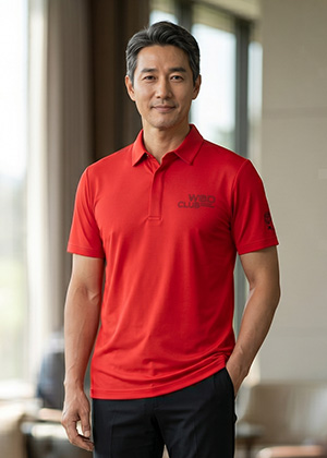 알파인 풍기인견 남자 카라 티셔츠(레드)