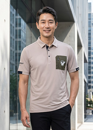 스토니 풍기인견 남자 카라 티셔츠(베이지)