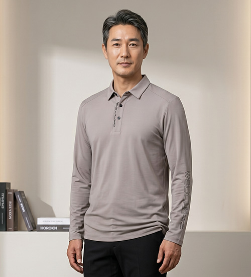 필아트 풍기인견 남자 카라 티셔츠(베이지)