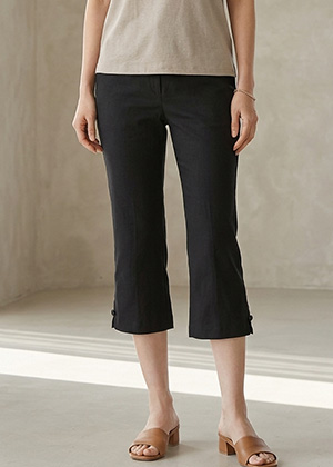 콩지PT - 풍기인견 7부 슬랙스 바지(블랙)