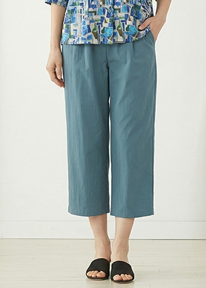 테크PT - 풍기인견 배기 슬랙스 바지(블루)