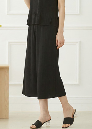 순애PT - 풍기인견 와이드 편한 바지(블랙)