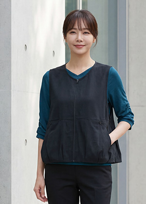 미소vt - 풍기인견 지퍼 조끼 베스트(G블루)