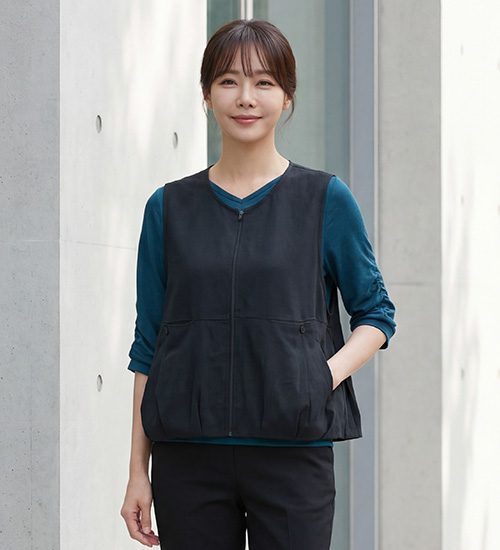 미소vt - 풍기인견 지퍼 조끼 베스트(G블루)