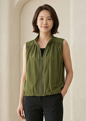 라비앙vt - 풍기인견 지퍼 조끼 베스트(그린)