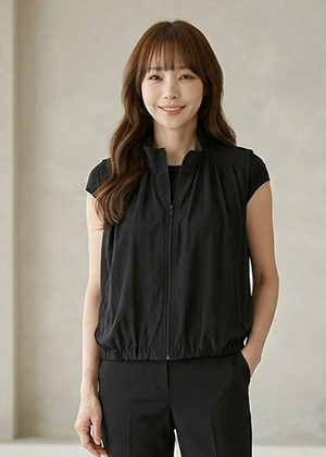 라비앙vt - 풍기인견 지퍼 조끼 베스트(블랙)