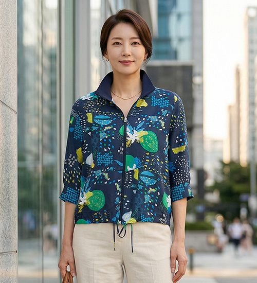 무화과JP - 풍기인견 스트링 자켓 점퍼(네이비)