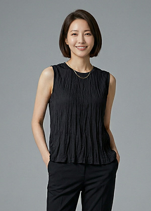 비트TS - 풍기인견 플리츠 나시 블라우스(블랙)