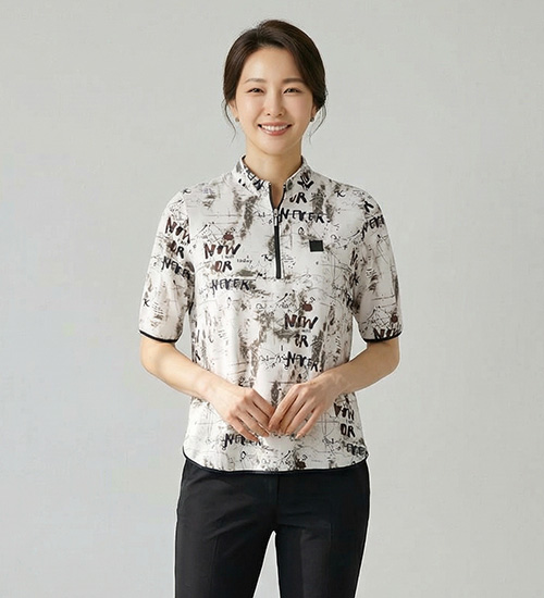 하일로 - 풍기인견 차이나 골프 티셔츠(아이보리)