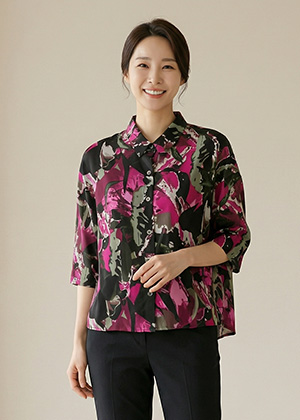 연진BL - 풍기인견 칠부소매 블라우스(핑크)