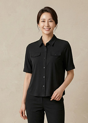 어반BL - 풍기인견 카라 블라우스(블랙)