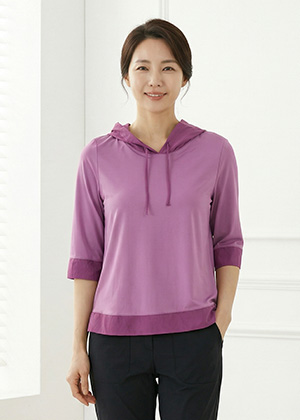 크롱BL - 풍기인견 후드 블라우스(핑크)