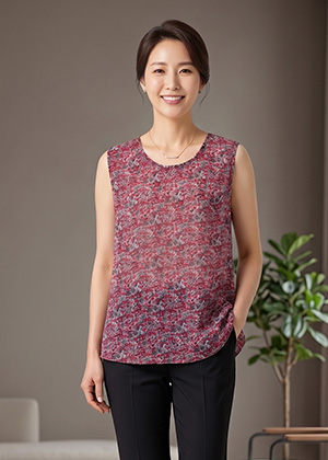 쿨 나시 인견 블라우스(플로라레드)