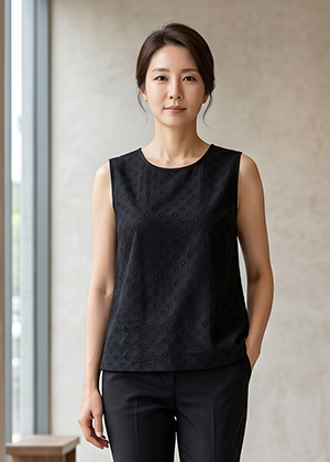 쿨 나시 인견 블라우스(블랙)