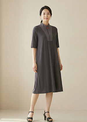 셀럽OPS - 풍기인견 차이나 원피스(그레이)