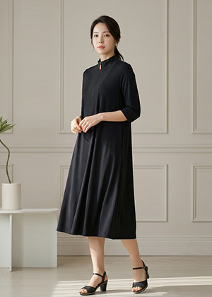 셀럽OPS - 풍기인견 차이나 원피스(네이비)