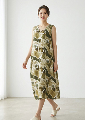 한라OPS - 풍기인견 루즈핏 원피스(베이지)