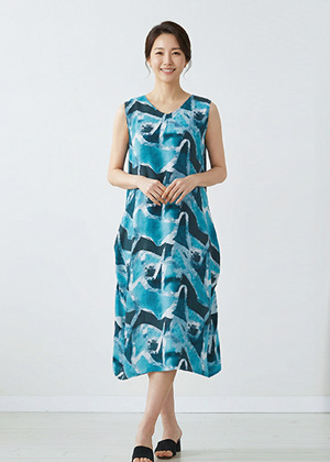 한라OPS - 풍기인견 루즈핏 원피스(블루)