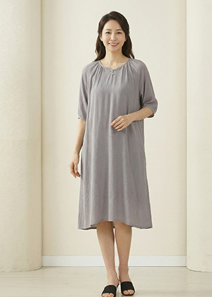 라운지OPS - 풍기인견 칠부소매 원피스(그레이)