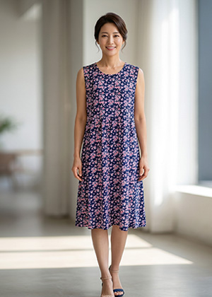 나시 다이마루 인견 원피스 26 (핑크잔꽃)