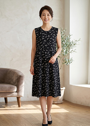 나시 다이마루 인견 원피스 26 (블랙꽃)