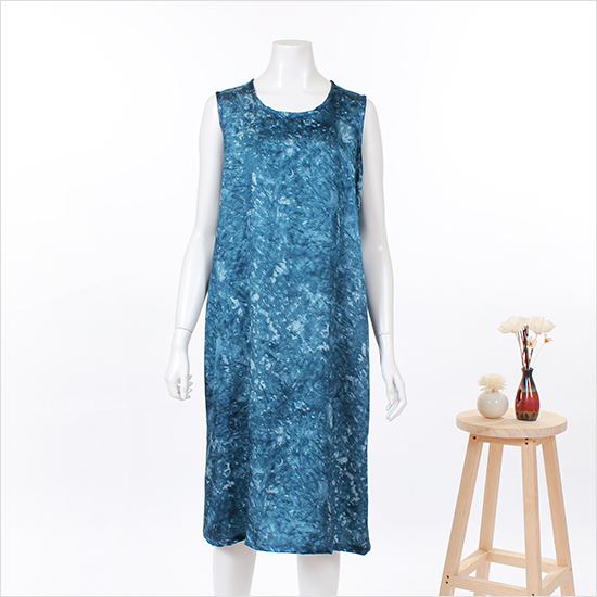 물나염 민소매 원피스(블루)