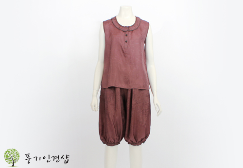 레이스 민소매 상하세트(브라운)